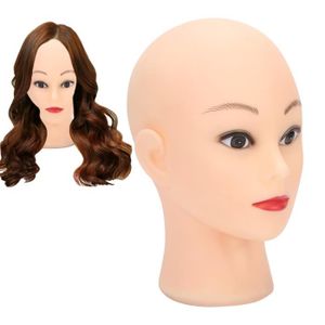 DUKWIN 22 Pouce Tête à coiffer 50% Cheveux Naturel Mannequin Tête  Maquillage Formation Coiffure avec Support Support+ Peigne