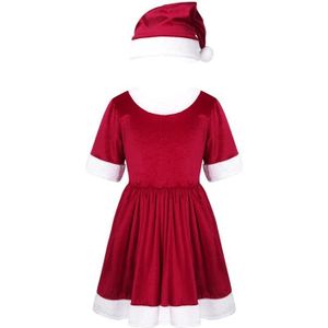 Hat Set Enfant Fille Noël Costume Père Noël Spectacle De Danse Robe Débardeur Justaucorps