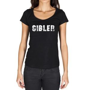 T-SHIRT Femme Tee-Shirt Cibler T-Shirt Vintage Noir