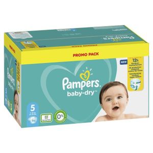 COUCHE Lot de 2 - Pampers Baby-Dry Taille 5 - Jusqu'à 12h de protection - 96 couches
