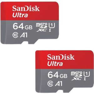 CARTE MÉMOIRE 2PCS Carte Mémoire micro SDXC SanDisk Ultra 64Go A