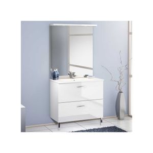 SALLE DE BAIN COMPLETE Ensemble meuble salle de bain 90 cm Blanc + vasque