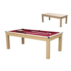 TABLE TENNIS DE TABLE Table transformable - Billard & Ping-pong BALTHAZAR - 213*112*81.5cm - Rouge