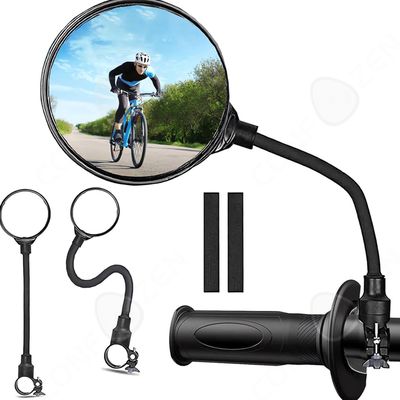 Lot De 2 Rétroviseurs Vélo – Verre Convexe HD, Réglage 360°, Compatible Guidon 18-22 Mm, Anti-choc, Pour Vélo Ou Trottinette