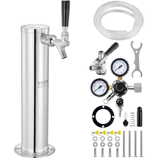 VEVOR Kit Colonne à Bière 2 Robinets, Distributeur de Bière Boisson en