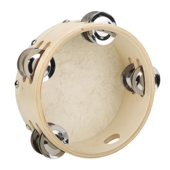 Tambourin En Bois 8 Pouces Avec Marteau - Instrument De Musique Portable Pour Enfants Et Fêtes