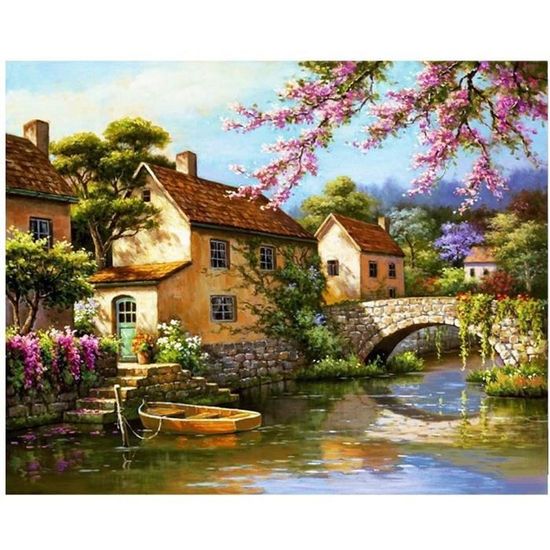Diamond Painting Kit 5D,Barca di mare Fai da Te Pittura Diamante per Adulti e Bambini, Ricamo Pittura a Punto Croce Mestiere per La Decorazione Della Parete di Casa,Round Drill 100x120cm(40x48inch