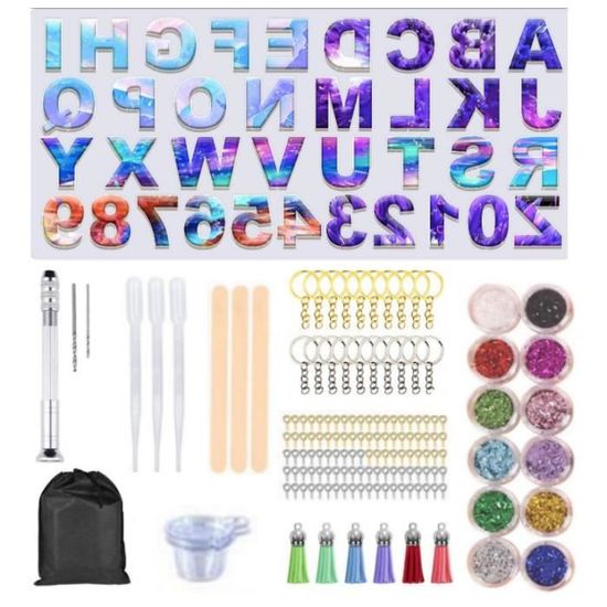 Moule pour fabrication lettre alphabet résine 21cm, un moule en