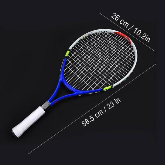 Drfeify raquette d'entraînement de tennis Raquette de tennis simple à cordes durables pour l'entraînement des enfants (bleu)