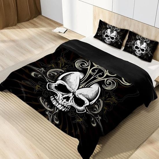 Housse De Couette Motorhead Rock Band - Imprimé 3D Microfibre, Fermeture éclair - Taille King (220x240cm) Avec Taies D'oreiller - 3
