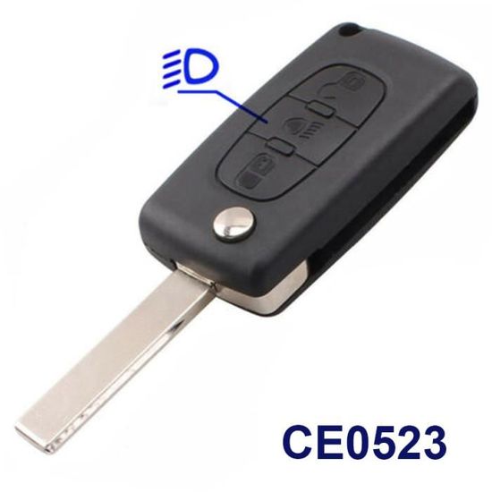 Coque De Clé Vide Pour Citroën CE0523 - 2 Boutons, Compatible C2, C3, C4, C5, Picasso, Sans Rainure