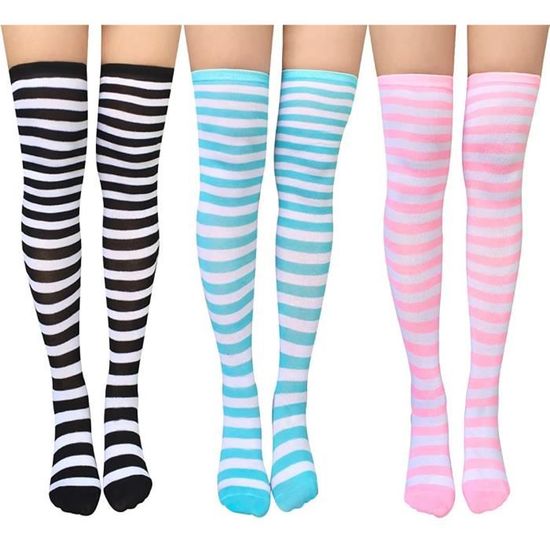 Lot De 2 Paires Chaussettes Montantes Femme - Noir, Coton, Longueur Ajustable - Pour Bottes, Style Décontracté