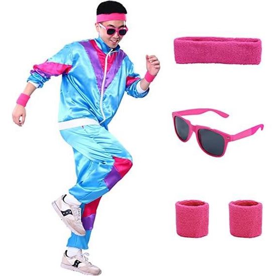 Déguisement Années 80 Unisexe - Survêtement Manches Courtes Rétro Disco, Pour Carnaval Et Cosplay - 3
