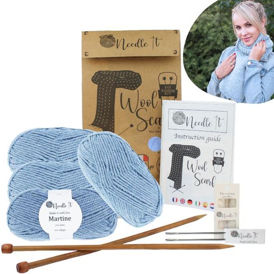 Kit De Tricot Débutant Pour Châles - Inclus Fil, Aiguilles Et Instructions - Cadeau DIY Créatif