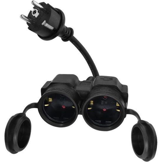 TronicXL Câble D'alimentation Court Pour Appareils à Froid 0,4 M I IEC-320-C13 Câble De Raccordement I F CEE 7/4 Fiche De Contact De Protection 40 Cm