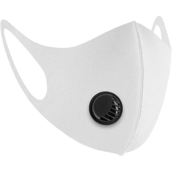 Masque En Tissu Réutilisable Avec Valve - Respirant - Lavable - Ajustement Confy - Noir - Idéal Usage Quotidien