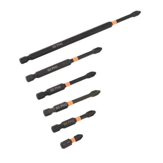 Sourcing Map #2 Tournevis Phillips PH2 6,35 Mm Tige Hexagonale 100 Mm