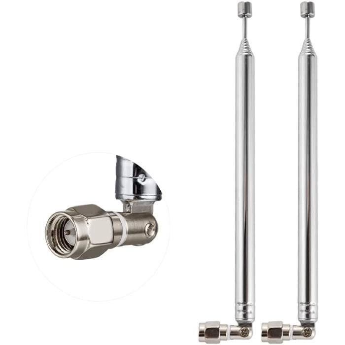 Antenne Télescopique 6 Sections SMA Mâle - Antenne Radio Universelle AM FM Pour Récepteur Stéréo TV