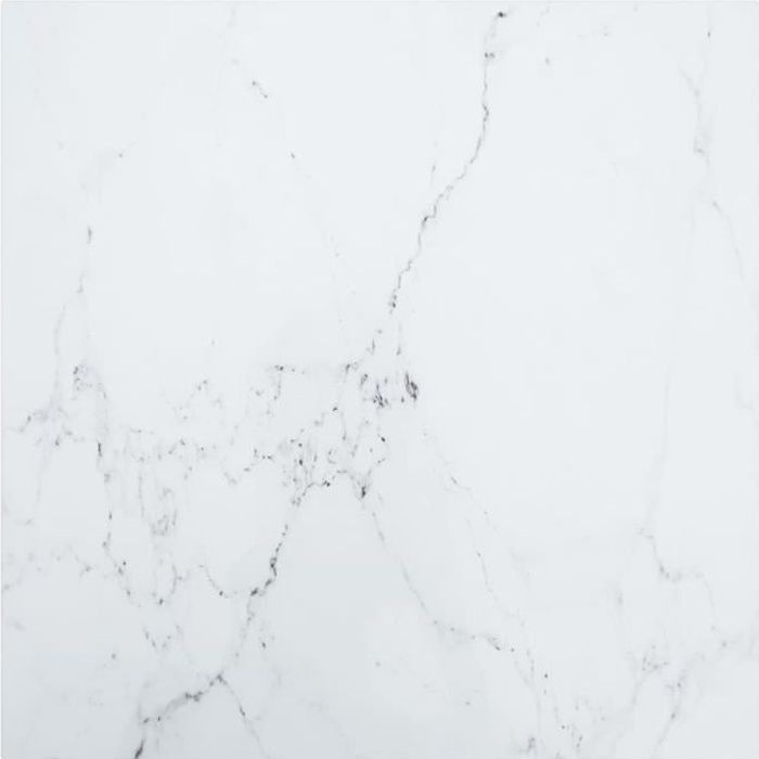 NEW-Dessus de table Blanc 60x60cm 6mm Verre trempé et design marbre-MEUBLE