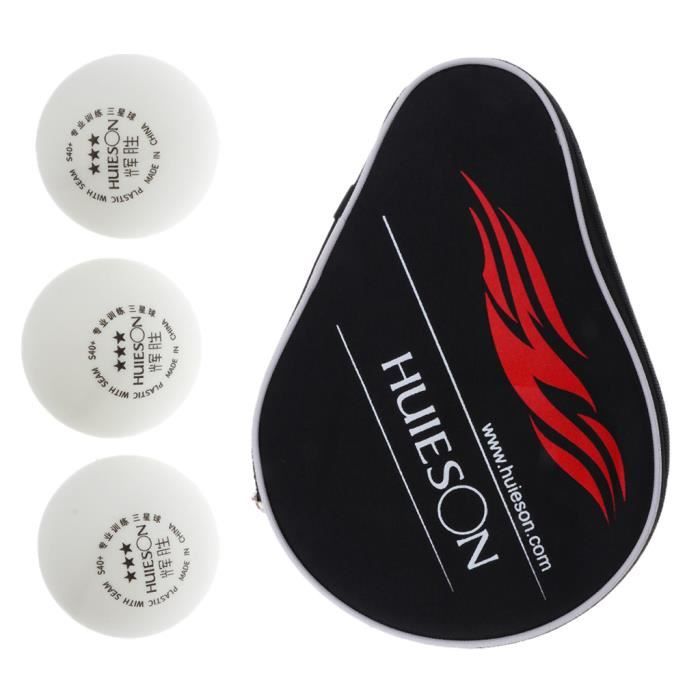 Sac Transport Housse Protection De Raquette Tennis De Table / Ping-Pong + 3pcs Balle De Tennis De Table Balle Pratique 40+mm