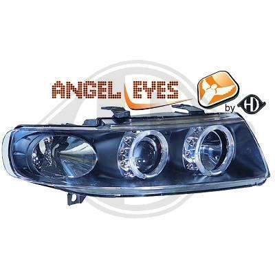7431580 , Paire de Feux Phares Angel Eyes noir pour SEAT Toledo - Leon 1M - 1L de 1999 a 2004