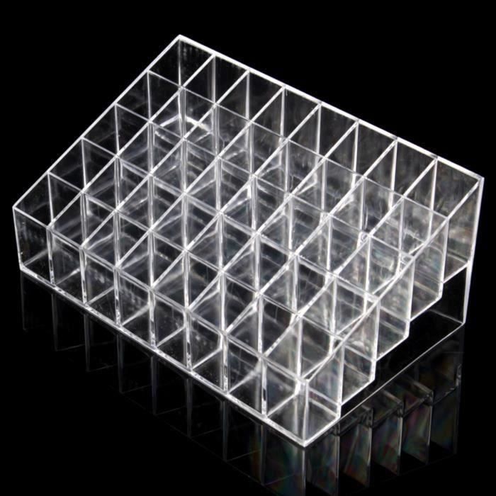 40 Grilles Cosmétique Boîte Rangement Rouge à Lèvre Acrylique Transparent