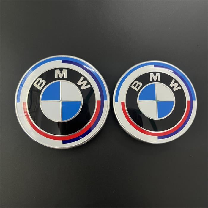 1 Logo De Capot 82mm BMW +1 Logo De Coffre 74mm De Diamètre Édition 50e Anniversaire Emblème Neuf