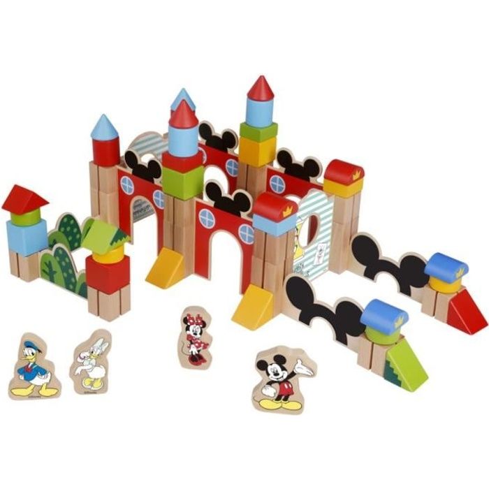 Disney - Blocs de construction Mickey en bois - 60 pcs