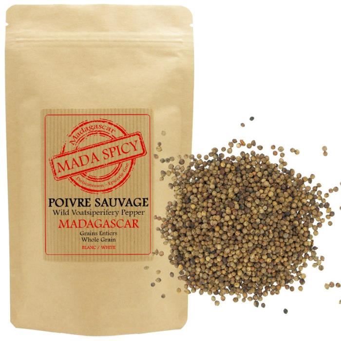 Poivre sauvage blanc de Madagascar 100gr en sachet refermable