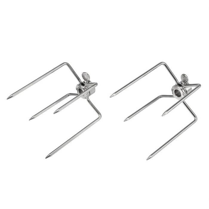 Jeffergrill 2 PCS Multifonctionnel Barbecue Fourche en Acier Inoxydable Grill Fourche Rôti À La Fourchette Outil Kit pour Camping