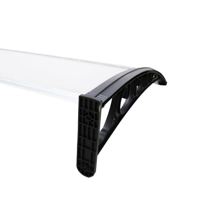 Hengda Auvent pour porte d'entrée 200 x 100 cm auvent voûté transparent auvent de porte transparent auvent en polycarbonate auvent