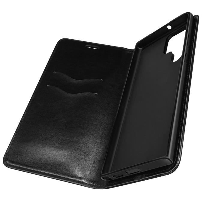Housse Samsung Galaxy S22 Ultra Clapet Porte-carte Fonction Support Vidéo - noir