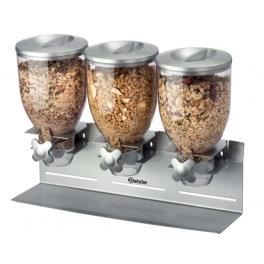 Distributeur de Céréales/Aliments Secs Triple - 3 x 3,5 L - Bartscher