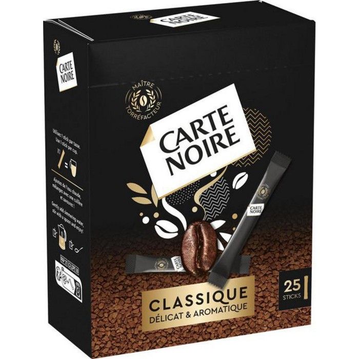 Café soluble stick Boite de 25 sticks Carte Noire