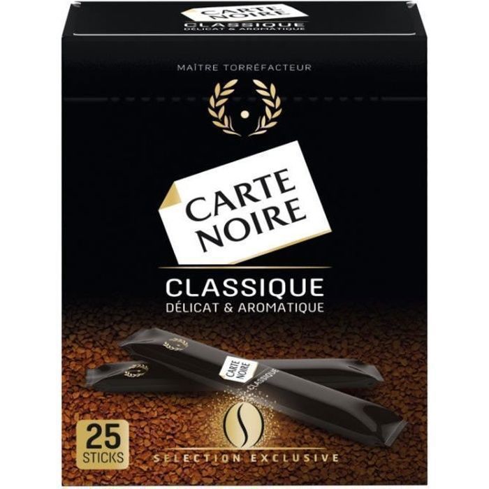 Café soluble stick Boite de 25 sticks Carte Noire