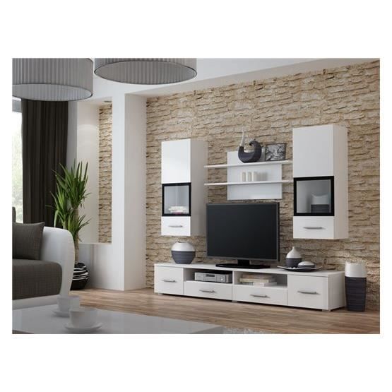 Meuble tv mural design SWON blanc