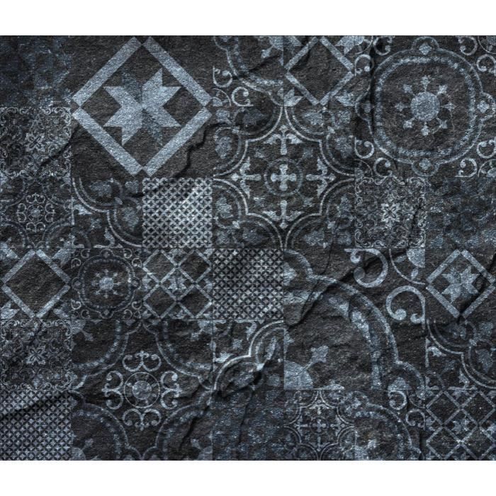 Crédence adhésive en alu imitation Ardoise - L. 20 x l. 20 cm - Noir
