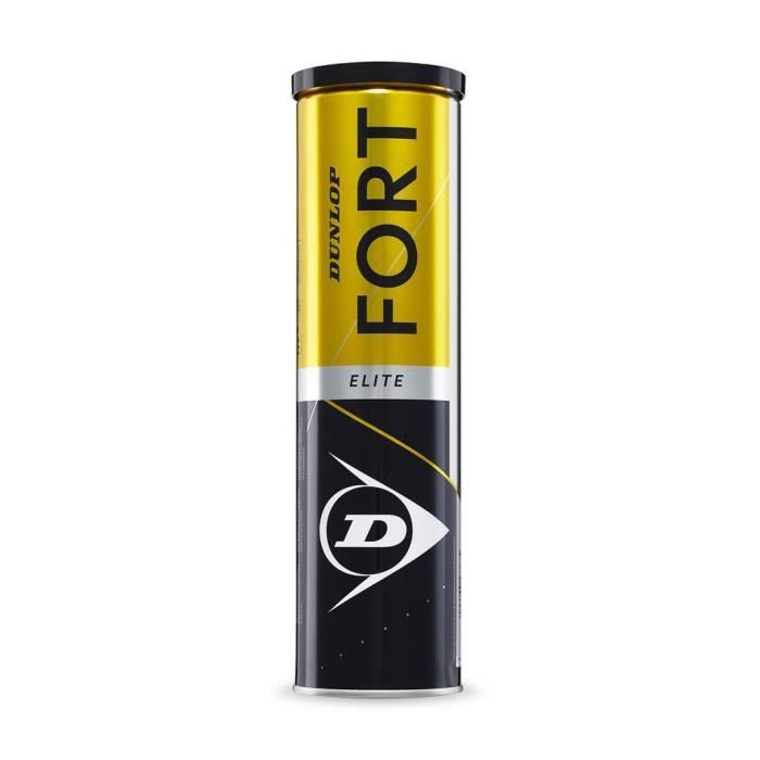 Lot de 4 balles de tennis Dunlop fort elite - jaune - TU