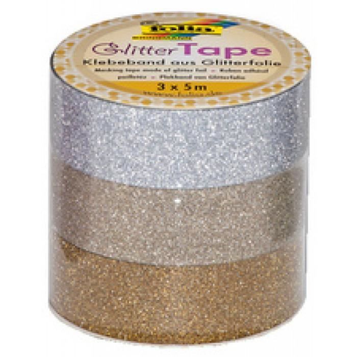 folia folia ruban adhésif déco -glitter tape-,2x rose et 1x violet noir noir Noir 225473