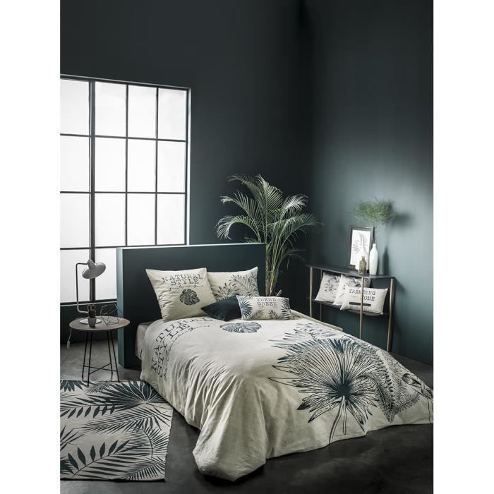 TODAY Parure de couette Jardin d'Hiver Natural - 100% coton - 1 Housse de couette + 2 Taies d'oreiller - 220 x 240 cm