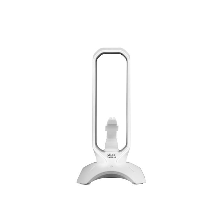Mars Gaming MHHPRO Blanc – Support Casques Gamer RGB – 2x USB – Bungee Souris