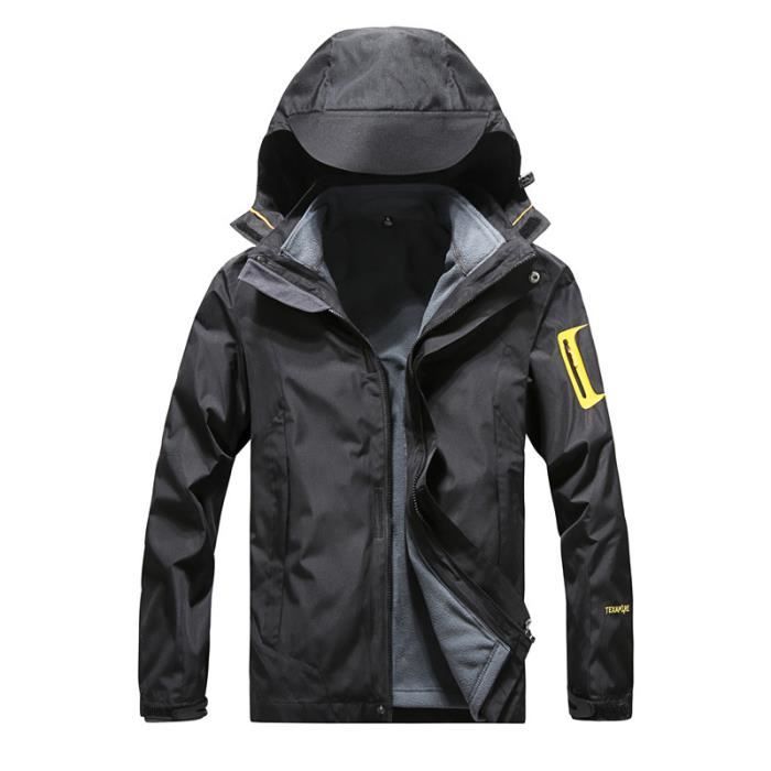 Veste hardshell homme femme imperméable 3 en 1 de montagne 2 pcs Alpinisme randonnée couples coupe-vent chaude respirante antiusure