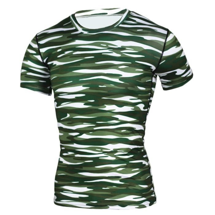 Maillot Compression À Manches Courtes T Shirt Pour Homme Sports Séchage Rapide Baselayer Haut 10 S