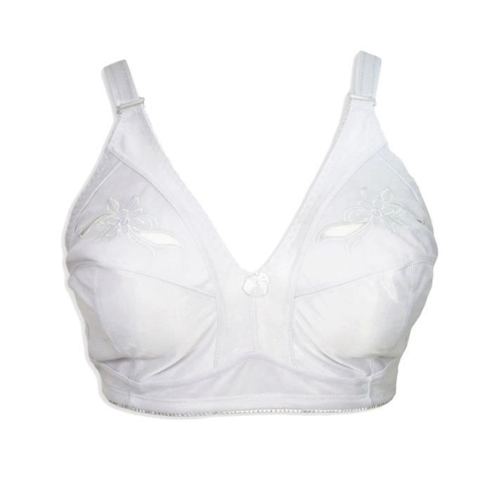Soutien gorge blanc sans armatures 100E Lingerie femme grande taille