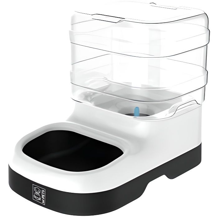 MPETS Distributeur d'eau NILE - Pour chien et chat - 1500ml - Noir et blanc