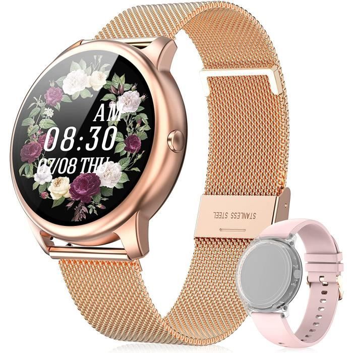 EasySMX Montre Connectée Femme 2022 Appel SMS, Montre Femme Connectée Smartwatch Etanche pour Android iOS, Montre Intelligente Sport