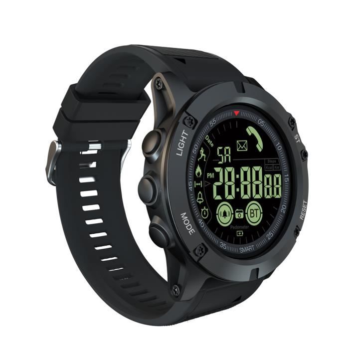 NEUFU Montre Étanche Smartwatch Sommeil Chronomètre Podomètre Connectée Lumière Du Soleil-visible Cadran Activité Tracker NOIR