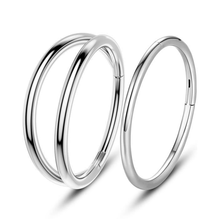 OUFER 2pcs Piercing Conch 16G Acier Chirurgical 316L Piercing Helix Piercing Oreille Cartilage Segment À Charnière Piercing Tragus