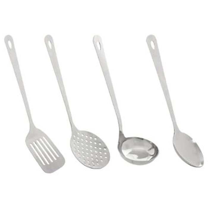 Lot de 4 Ustensiles de Cuisine -Inox- 33cm Argent