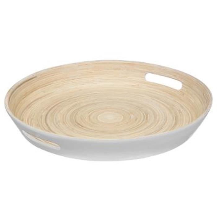 Plateau en Bambou Laqué Rond \